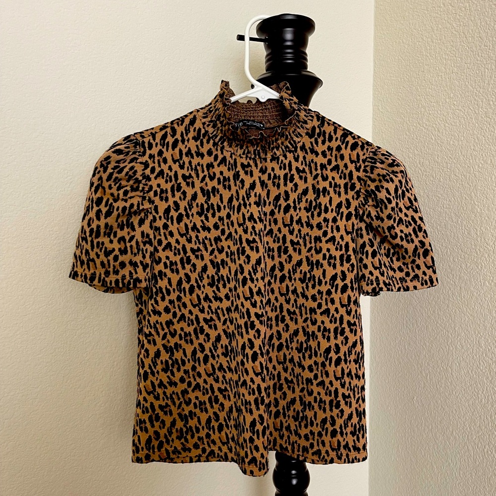 ZARA Leopard turtle neck